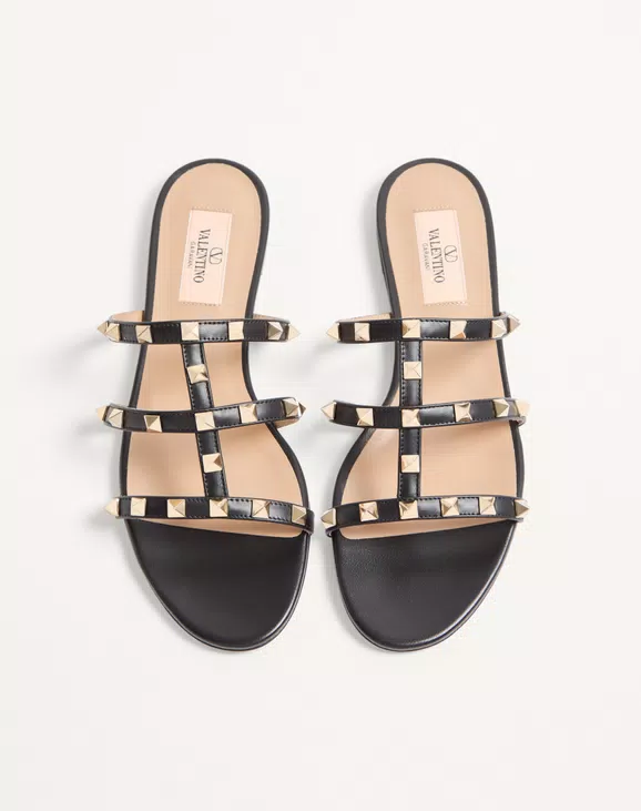 Valentino Rockstud Flat Slide Sandal - Image 5
